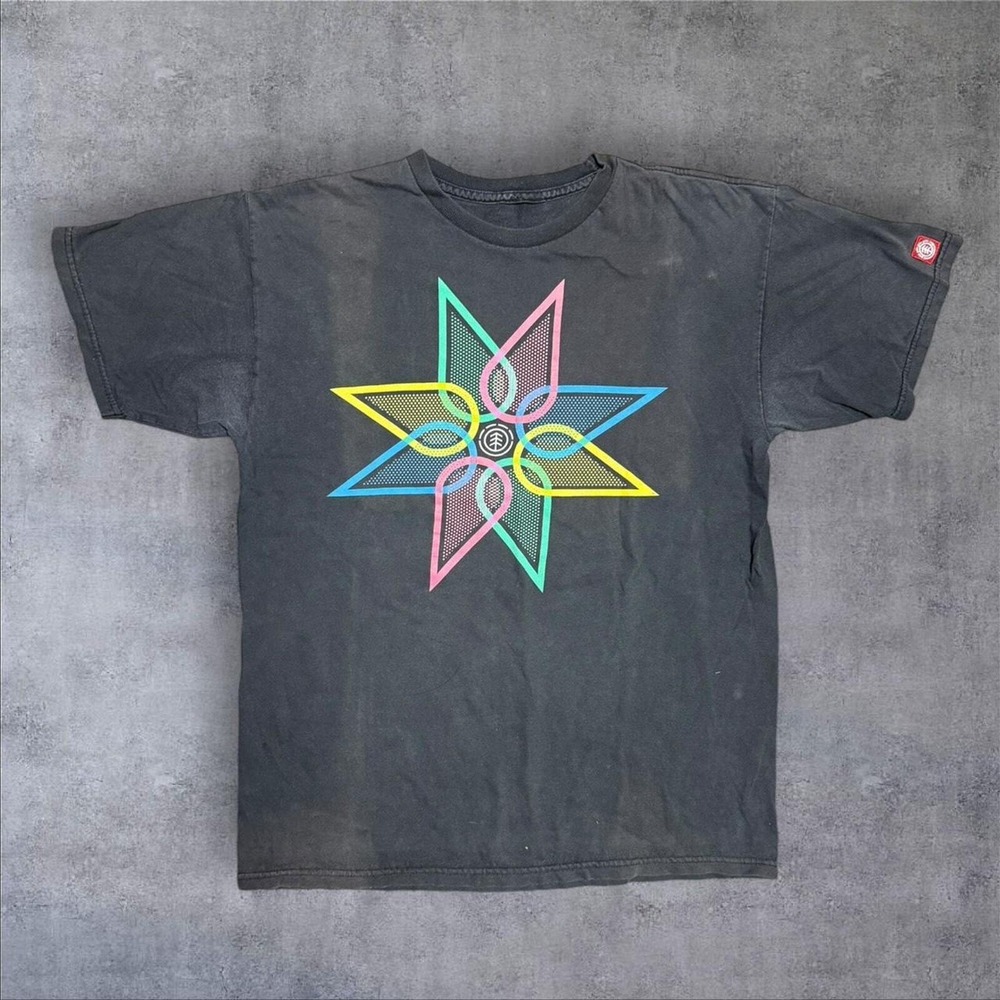 Y2K Element thrashed skate shirt medium black